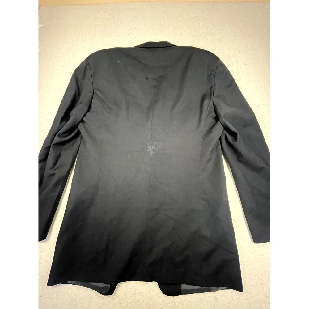 VTG Giorgio Armani Blazer Jacket Mens Black Notch Lapel Single Breasted Formal